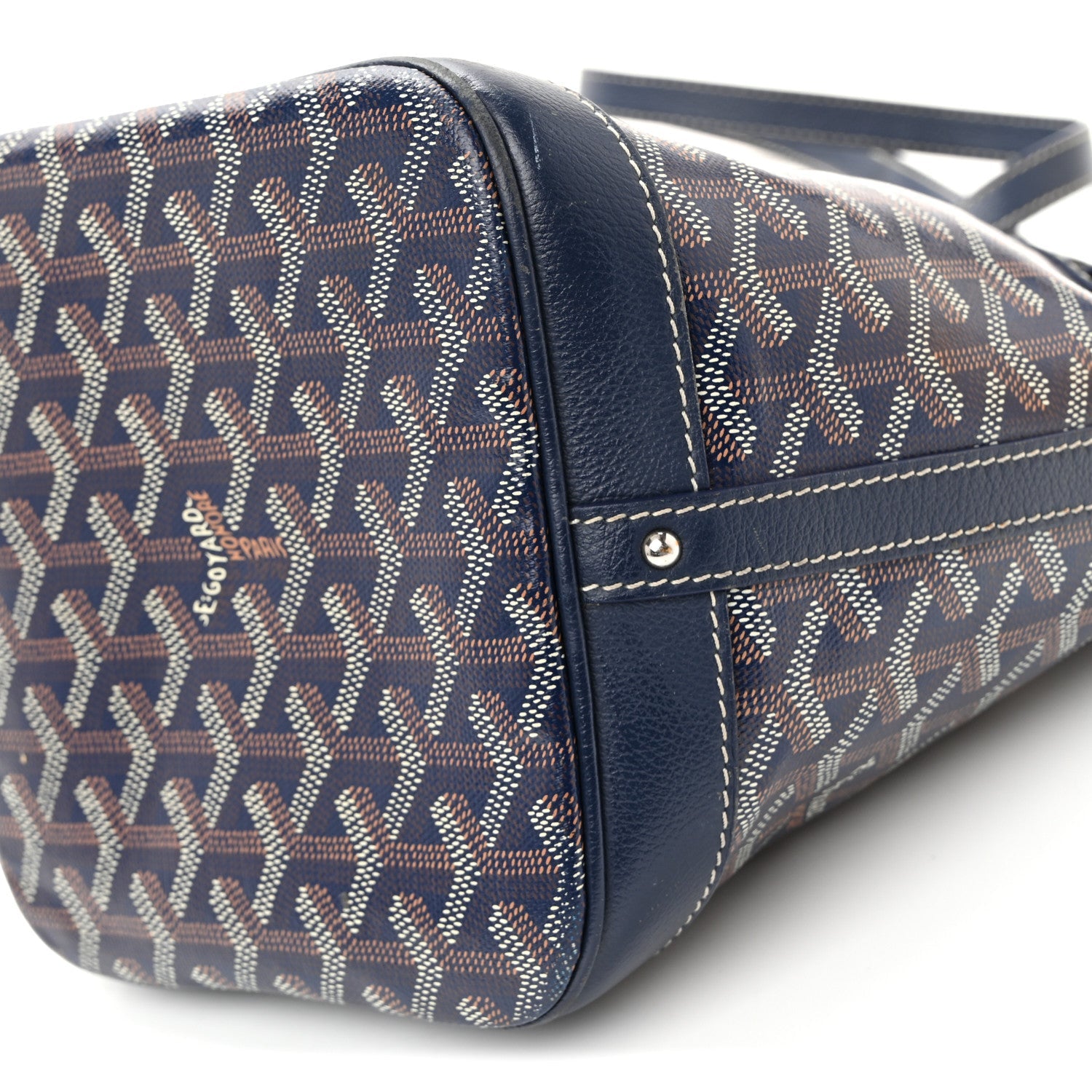 Goyardine Petit Flot Bucket Bag PM Navy