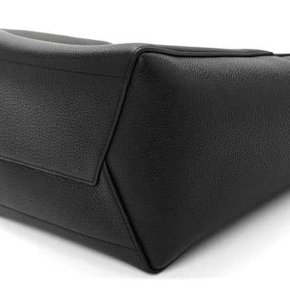 Soft Grained Calfskin Sangle Bucket Bag Black