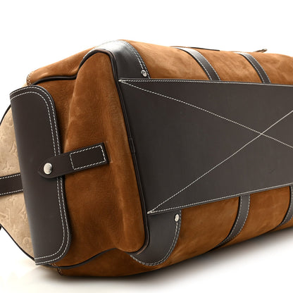 X NIGO Suede Monogram Keepall Bandouliere 50 Tan