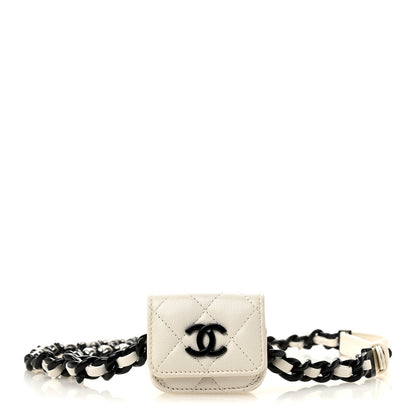Caviar Quilted My Everything Airpods Pro Holder Belt White
