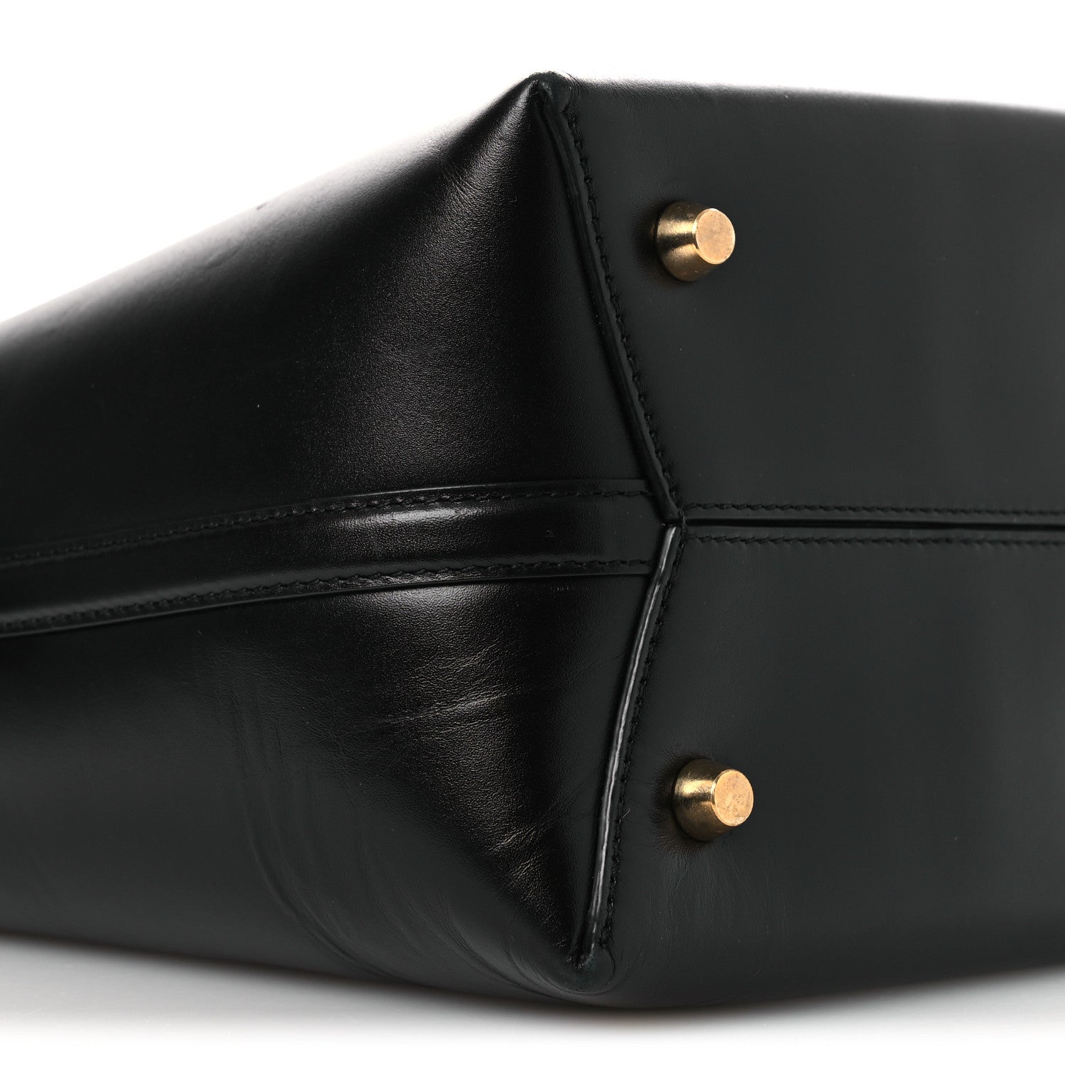 Smooth Shiny Calfskin Monogram Le 37 Small Bucket Bag Black