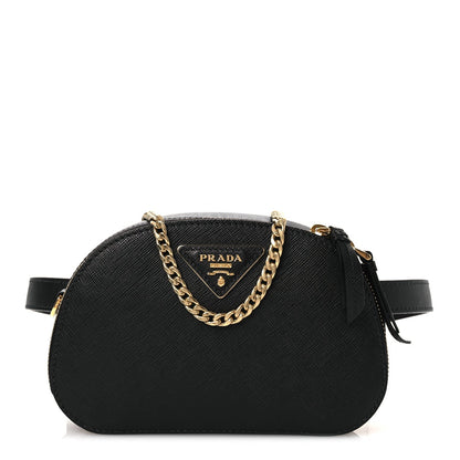 Saffiano Lux Odette Belt Bag Black