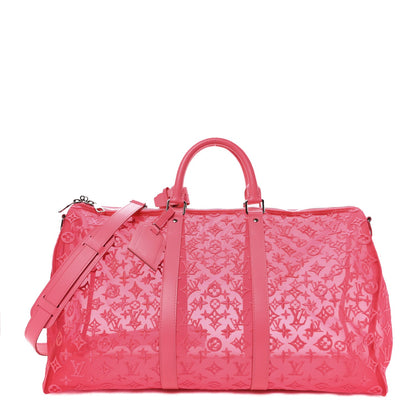 Monogram Fluo See Through Keepall Bandouliere 50 Rose