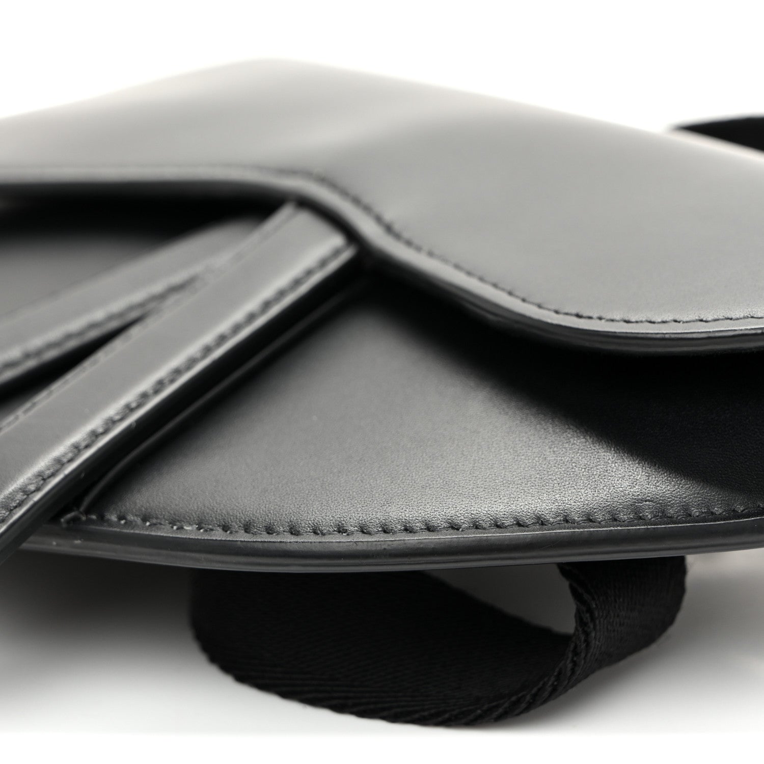 Calfskin Saddle Belt Bag Black