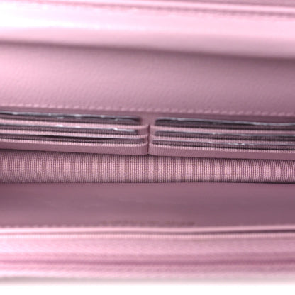 Caviar Quilted Wallet on Chain WOC Light Pink