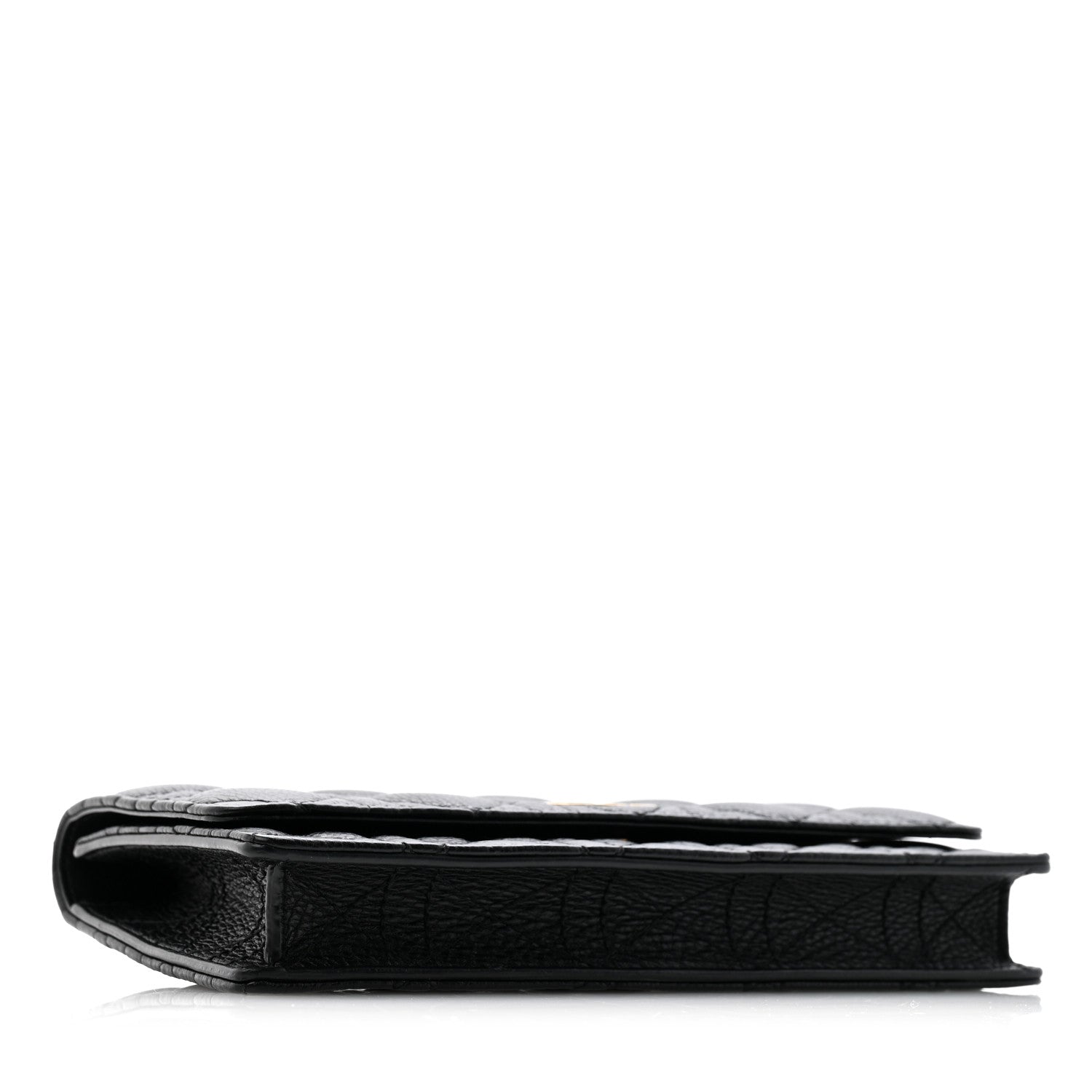 Supple Calfskin Cannage Caro Belt Pouch with Chain Black