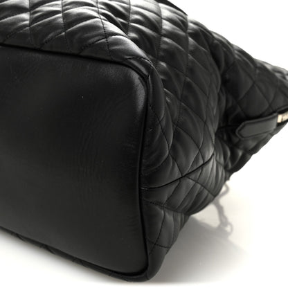 Calfskin Quilted ES Giant Travel Bag Black