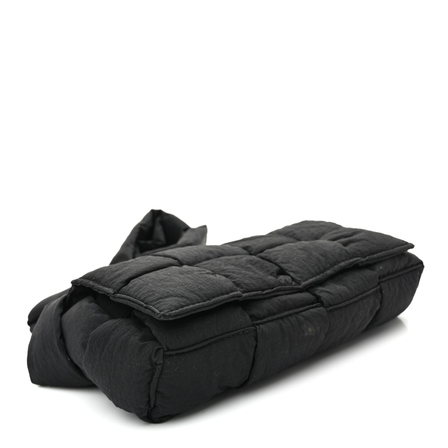 Nylon Intrecciato Padded Tech Mini Cassette Belt Bag Black