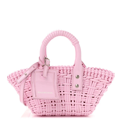 Faux Calfskin Braided Varnished XXS Bistro Basket Candy Pink