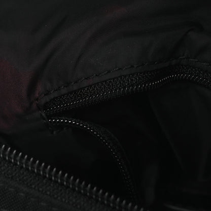 Recycled Sport Nylon Logo Embroidered Wheel Sling Bag Black White