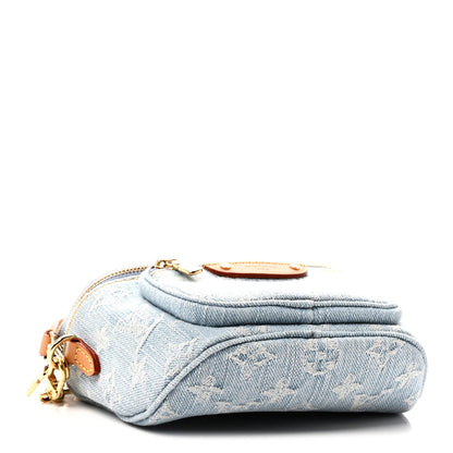 Monogram Denim Mini Bumbag Sky Blue