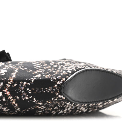 Silk Dandelion Print De Manta Clutch Black