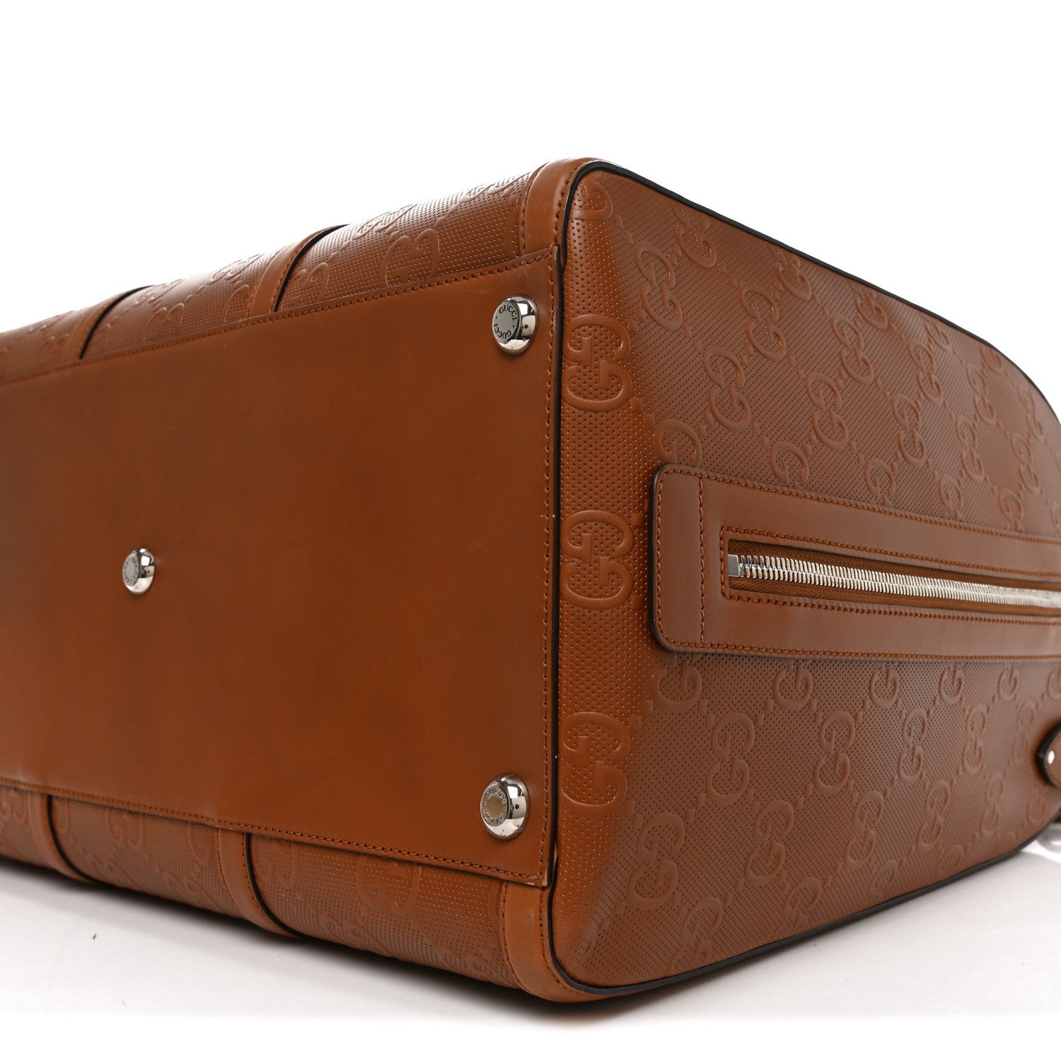 Calfskin GG Tennis Embossed  Duffle Bag Brown
