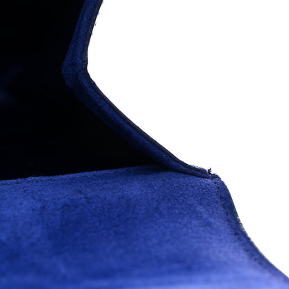 Patent Calfskin Monogram Large Belle De Jour Clutch Royal Blue