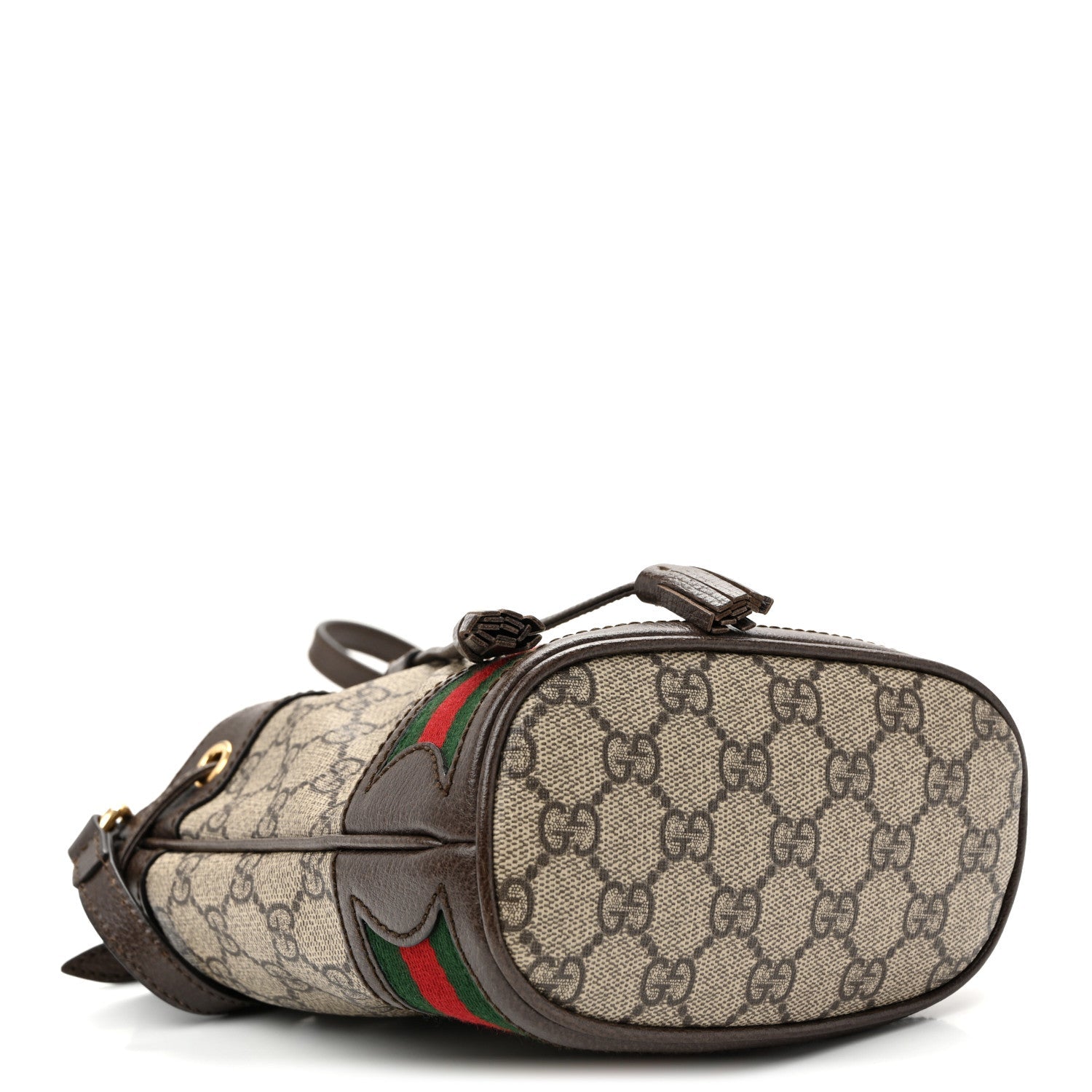 GG Supreme Monogram Web Mini Ophidia Bucket Bag Brown Brown