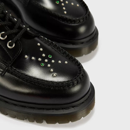 Dr. Martens Lowell Studded Analine Leather Moc Toe - Black Analine