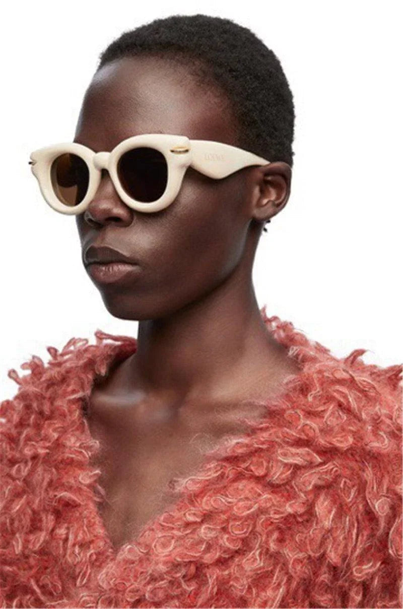 LOEWE Butterfly Inflated Round-Frame Acetate Sunglasses ✨