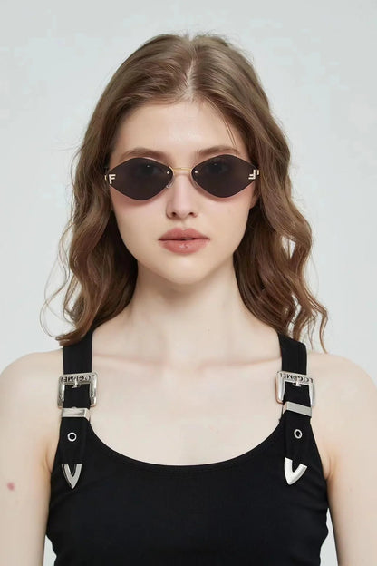 Fendi First FE6082US sunglasses in metal oval shape Women&