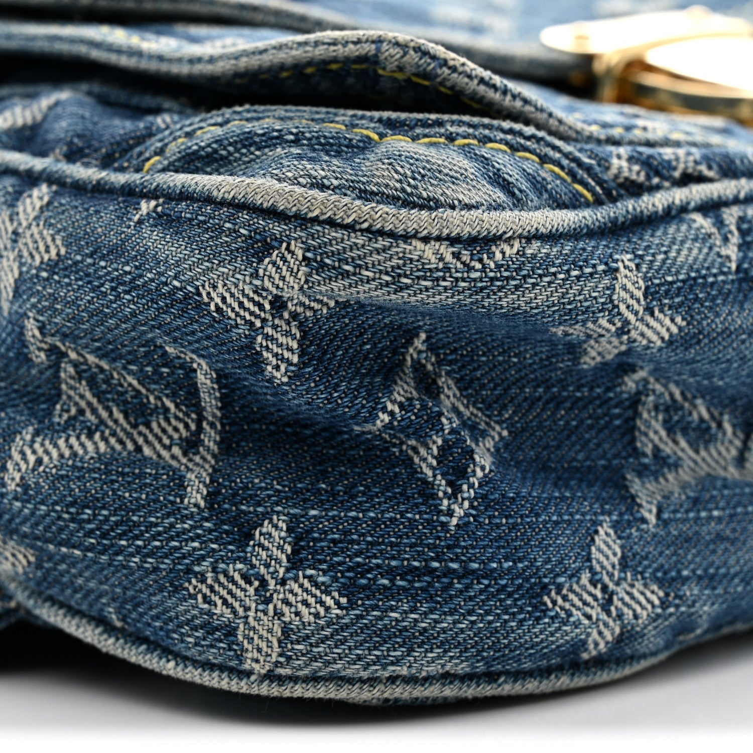 Monogram Denim Bum Bag Blue Blue