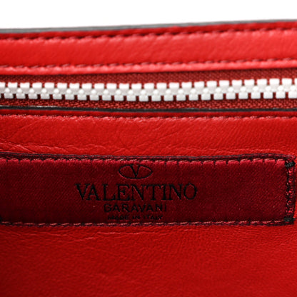 Lambskin Free Rockstud Spike Wallet on Chain Optic White