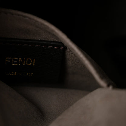 Vitello Grace F is Fendi Bi-Color FF 1974 Embossed Grande Mon Tresor Bucket Bag Maya Black Fragola
