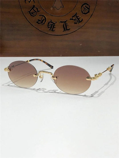 Rare CHROME HEARTS 49-22-144 PILLS I Floral Temple Rimless Glasses ⚜️