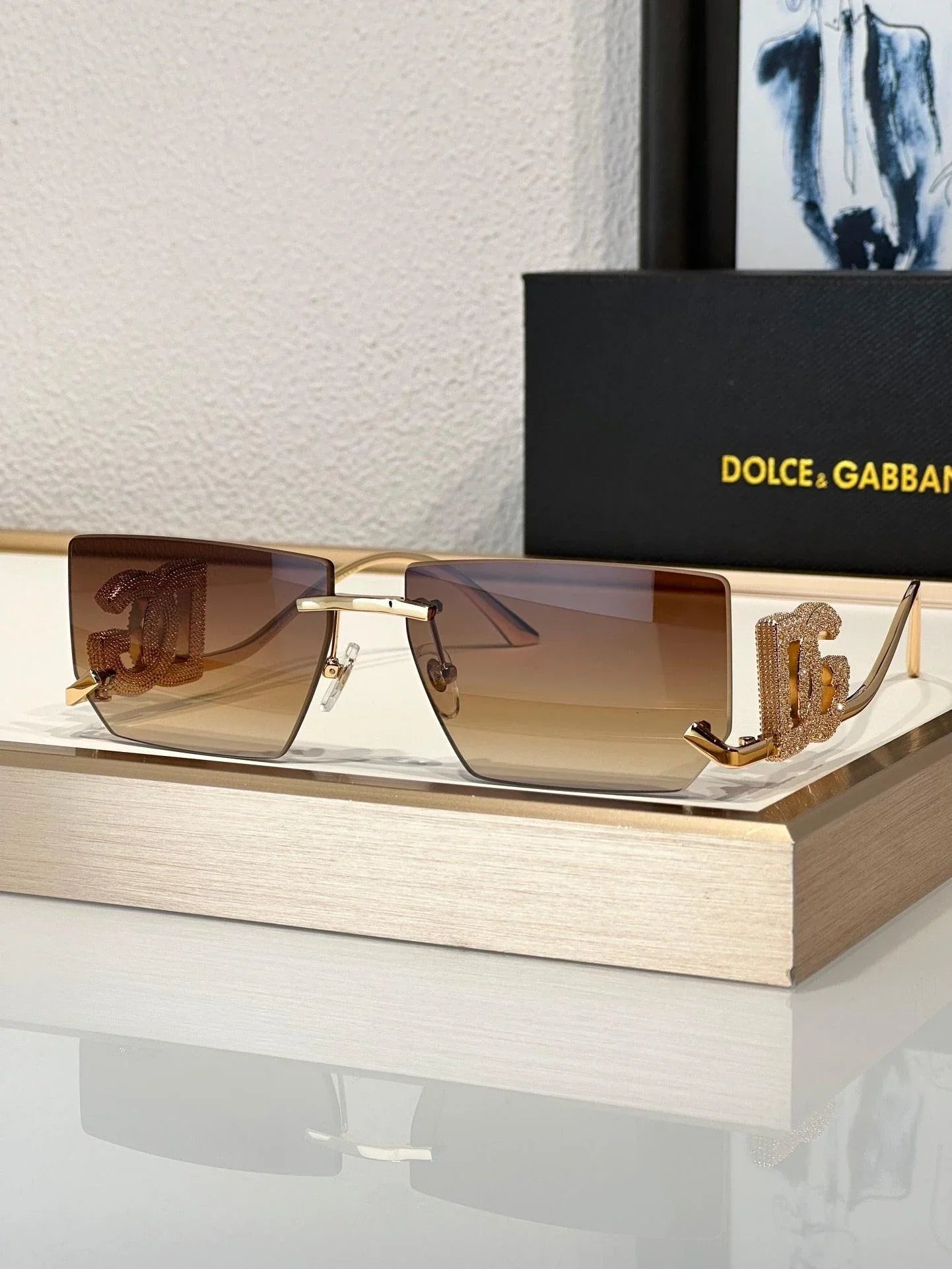 Dolce&amp;Gabbana 2304B Crystal DG Metal Rectangle Women&
