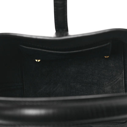 Smooth Shiny Calfskin Monogram Le 37 Small Bucket Bag Black