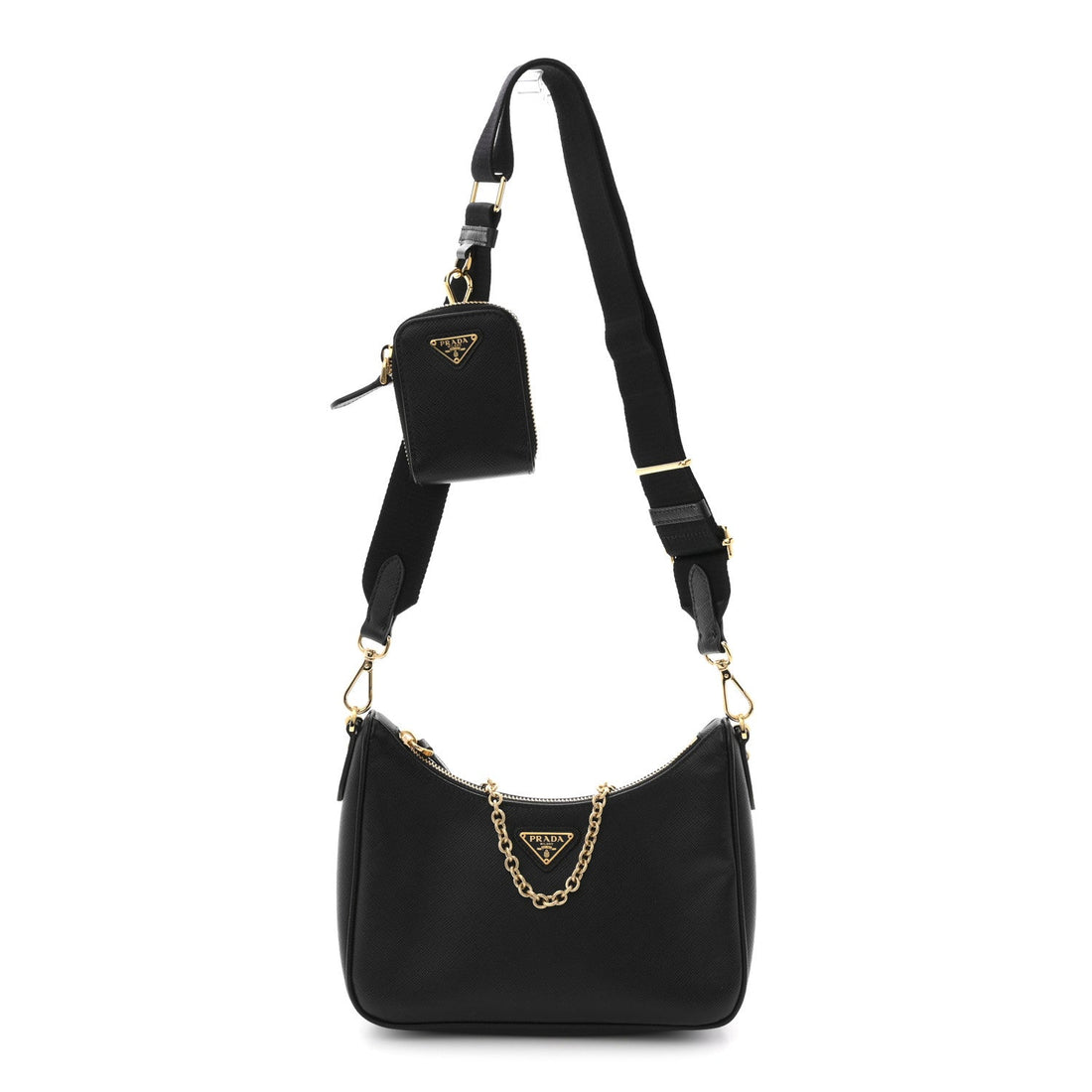 Saffiano Lux Re-Edition 2005 Shoulder Bag Black