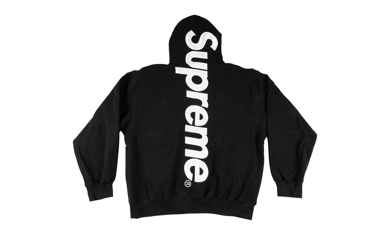 Satin Appliqué Hooded Sweatshirt "SS26 - Black" SU27029