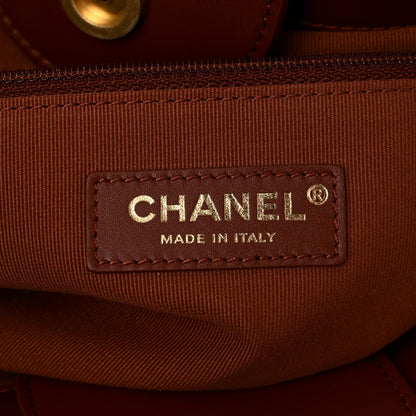 Calfskin Large Deauville Tote Brown