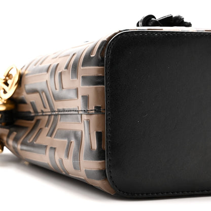 Vitello Liberty F is Fendi Bi-Color FF 1974 Embossed Mini Mon Tresor Bucket Bag Maya Black