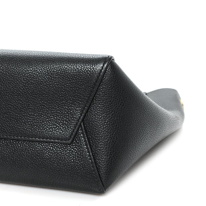 Soft Grained Calfskin Small Sangle Bucket Bag Black