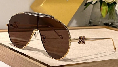 New Season LOEWE Spoiler aviator mask glasses in metal 40111U ✨