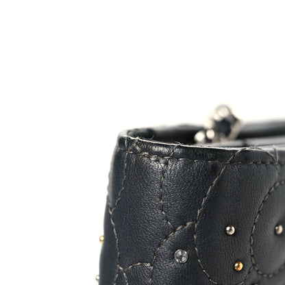 Lambskin Camellia Studded Wallet on Chain WOC Grey