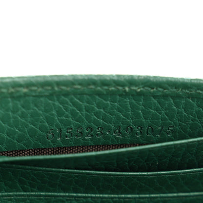 Dollar Calfskin Interlocking G Chain Wallet Emerald