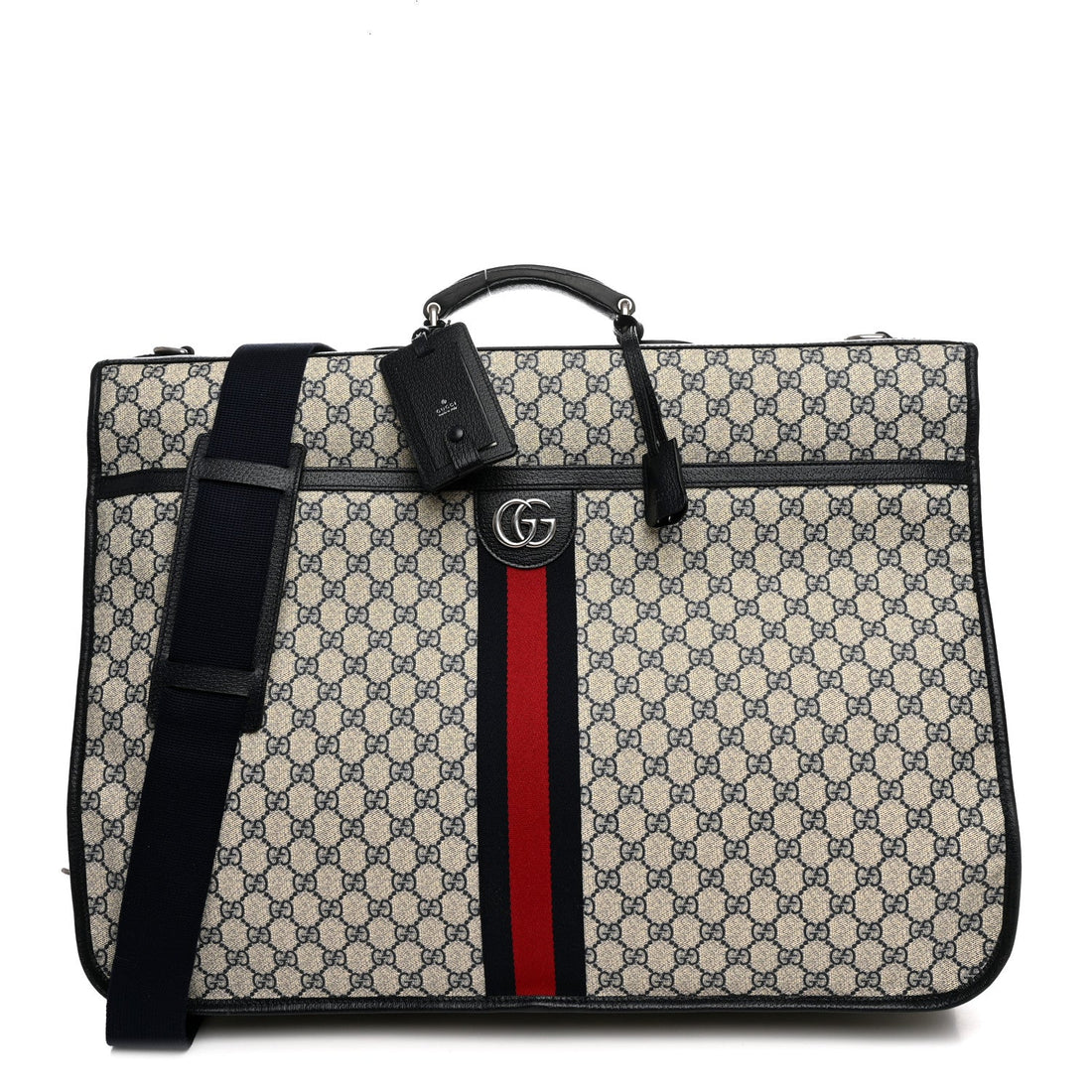 GG Supreme Monogram Web Savoy Garment Bag Beige Blue