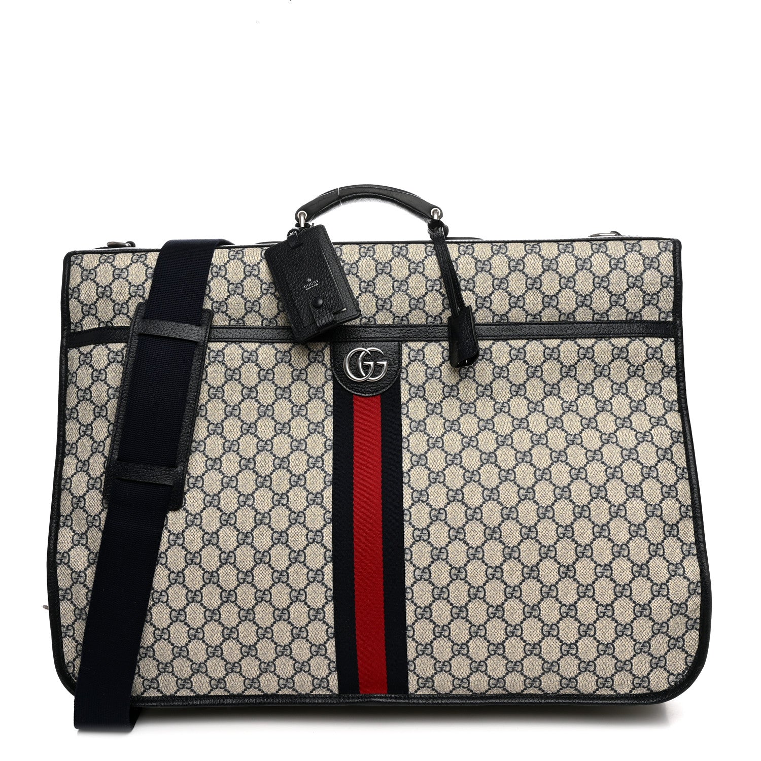 GG Supreme Monogram Web Savoy Garment Bag Beige Blue