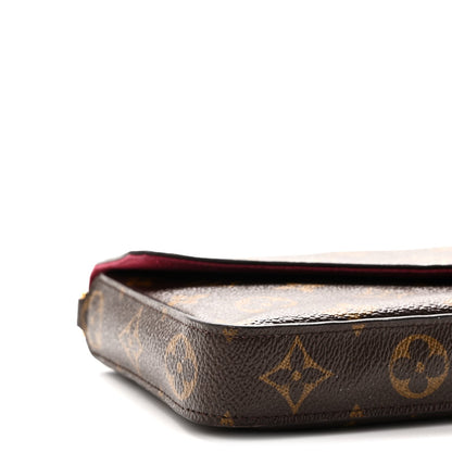 Monogram Pochette Felicie Chain Wallet Fuchsia