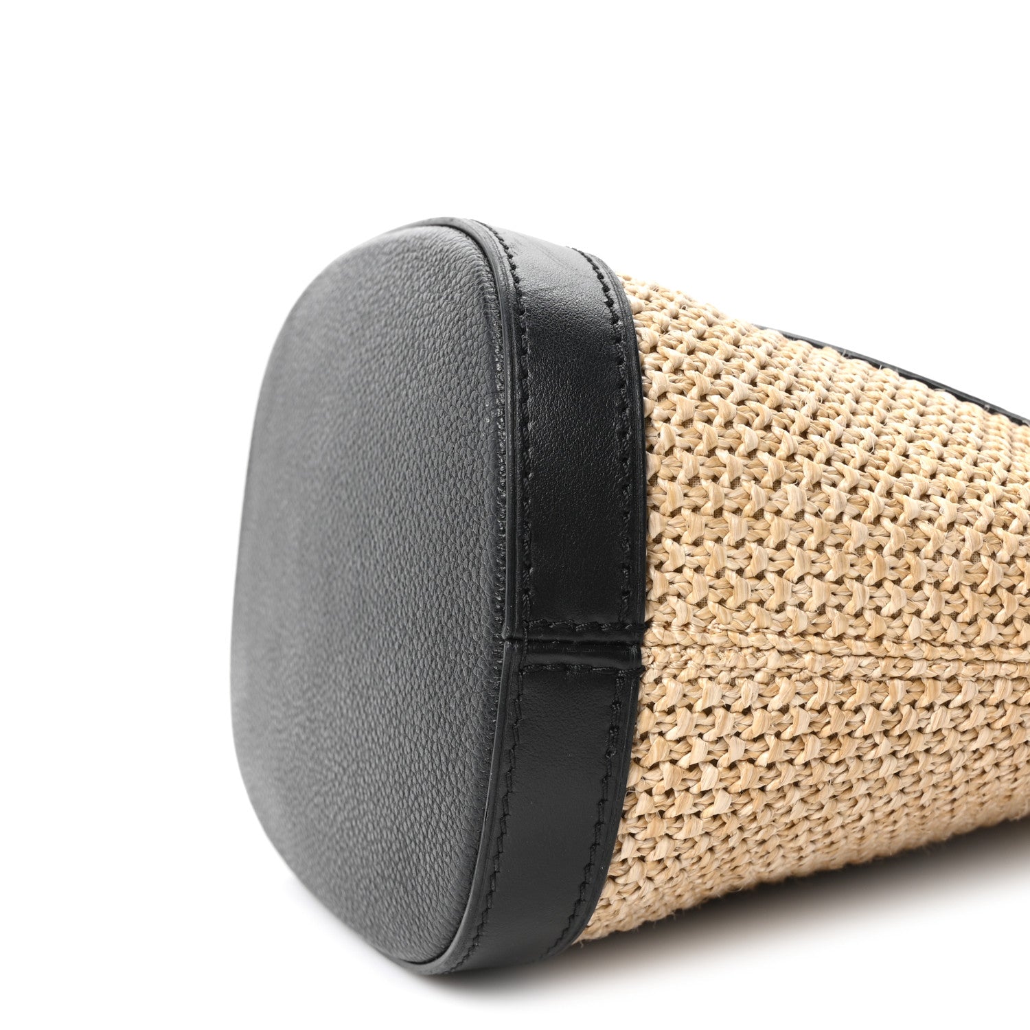 Raffia Petit Bucket Black