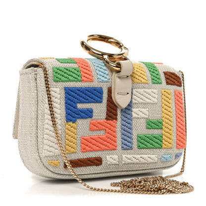 Kuban Canvas FF Embroidered Nano Baguette Charm Grezzo Multicolor