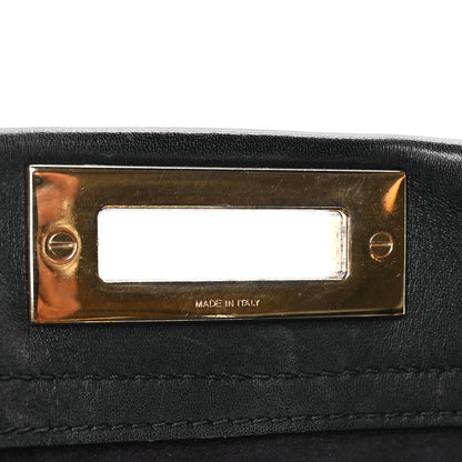 Vitello Seta Lace Up Medium Peekaboo Iconic Satchel Black