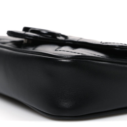 Calfskin Matelasse Monochrome GG Marmont Chain Belt Bag Black
