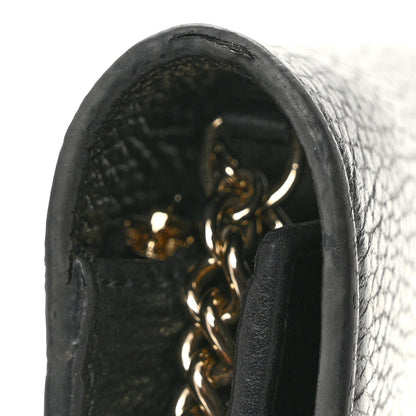 Dollar Calfskin Interlocking G Chain Wallet Black