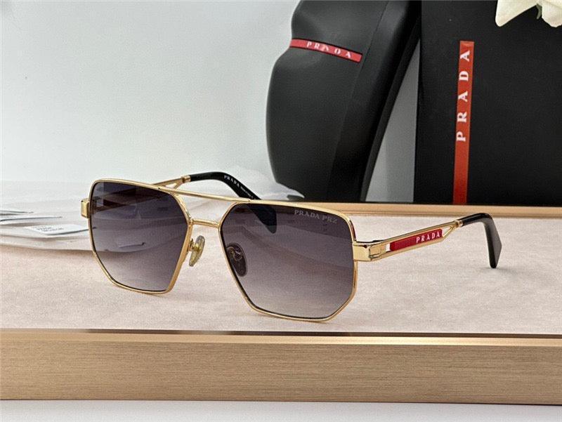 Prada Men's  Black / Silver Grey Lens Aviator 51-18🖤