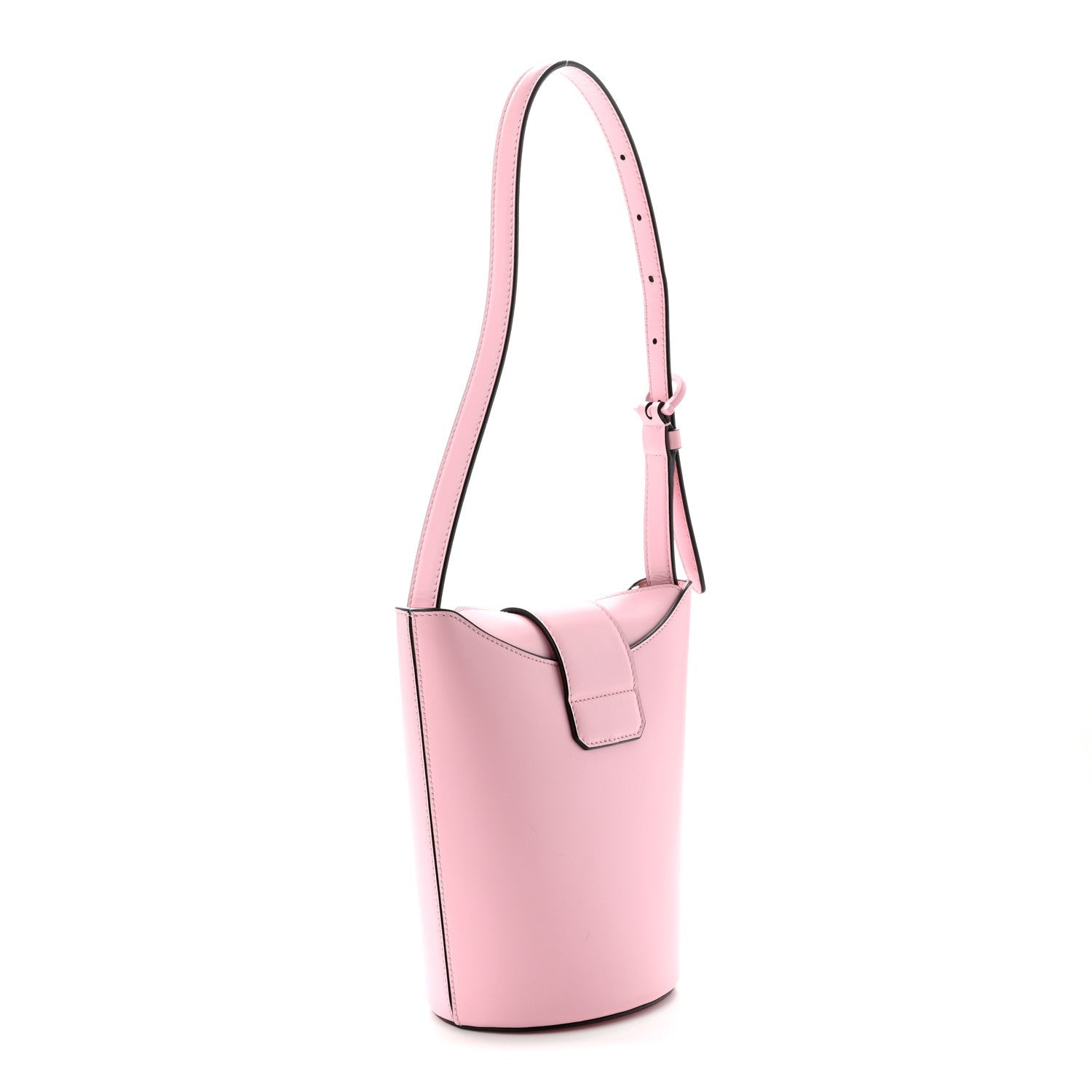 Calfskin Small Trifolio Bucket Shoulder Bag Cheerleader Pink
