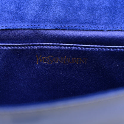 Patent Calfskin Monogram Large Belle De Jour Clutch Royal Blue