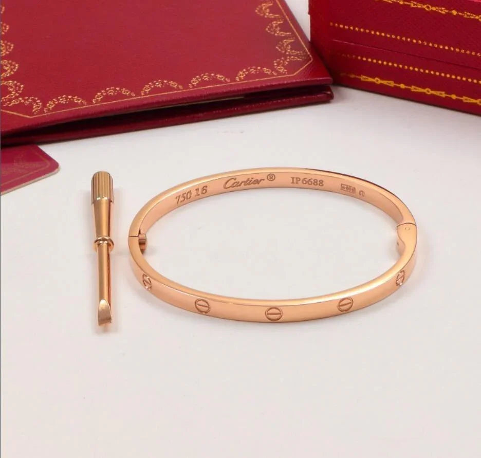 Cartier 18K Gold Plated Jewelry LOVE Bracelet yellow rose silver ✨