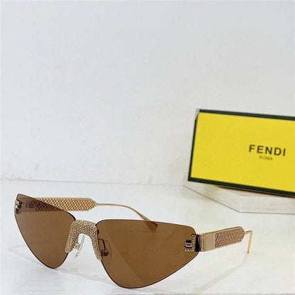 2024 FENDI First Crystal Gold metal Sunglasses 4127US shape Women&
