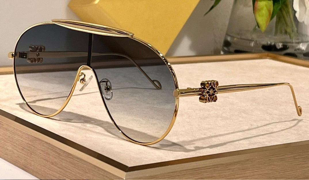 New Season LOEWE Spoiler aviator mask glasses in metal 40111U ✨